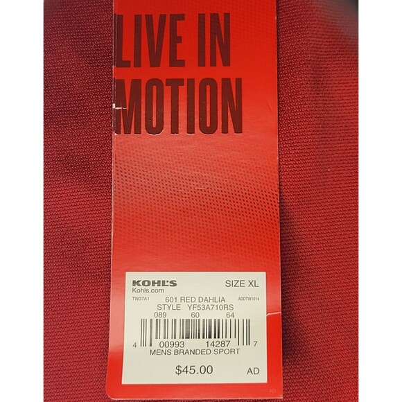 Fila Sport Live in Motion men's quarter zip fleece top red dahlia size XL NWT - Picture 4 of 9